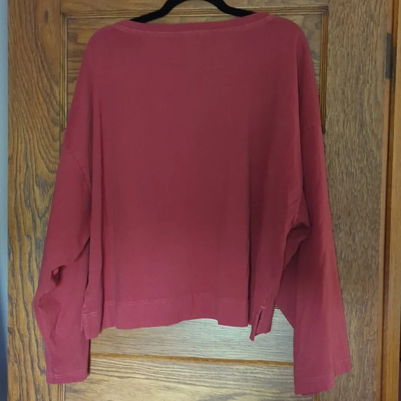 Calia Oversized Thick 100% Cotton Long Sleeve Rust Top Size XXL - Picture 8 of 8